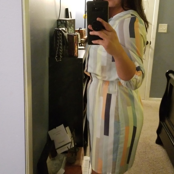 Fun & Colorful Block Mid Length Dress - Picture 2 of 3